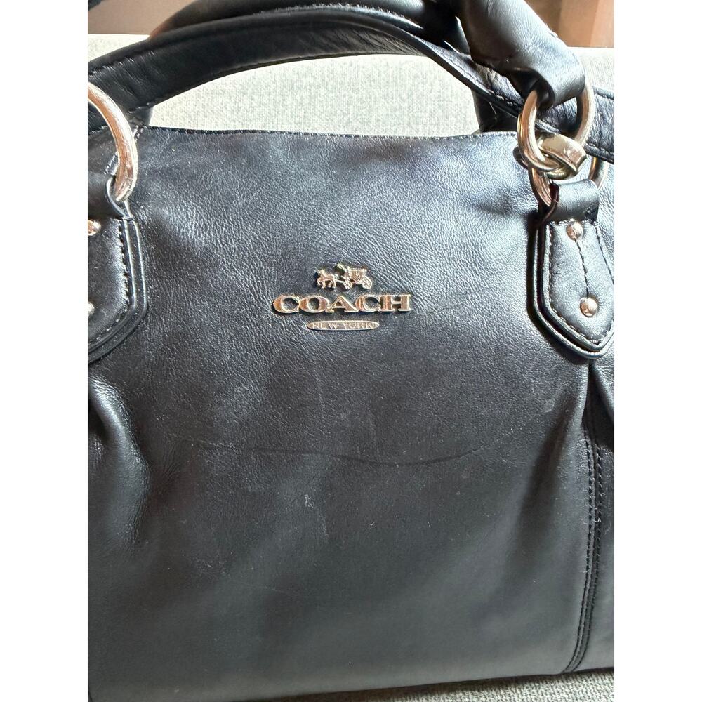 Coach Colette Satchel Black Leather Hand Bag Shoulder - Picture 3 of 15
